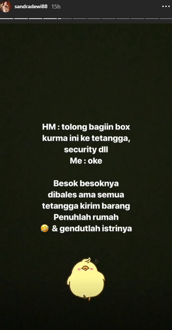 Unggahan Sandra Dewi