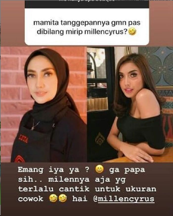 Jawaban Yulita saat disebut mirip dengan Millendaru
instagram @igtainment