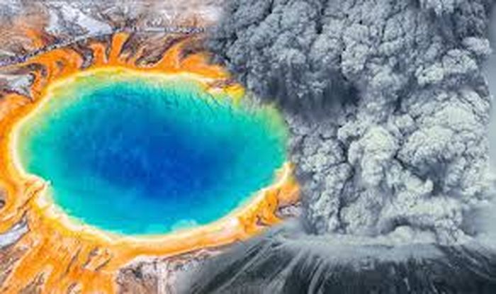 Penampakan gunung Yellowstone di Yellowstone National Park.