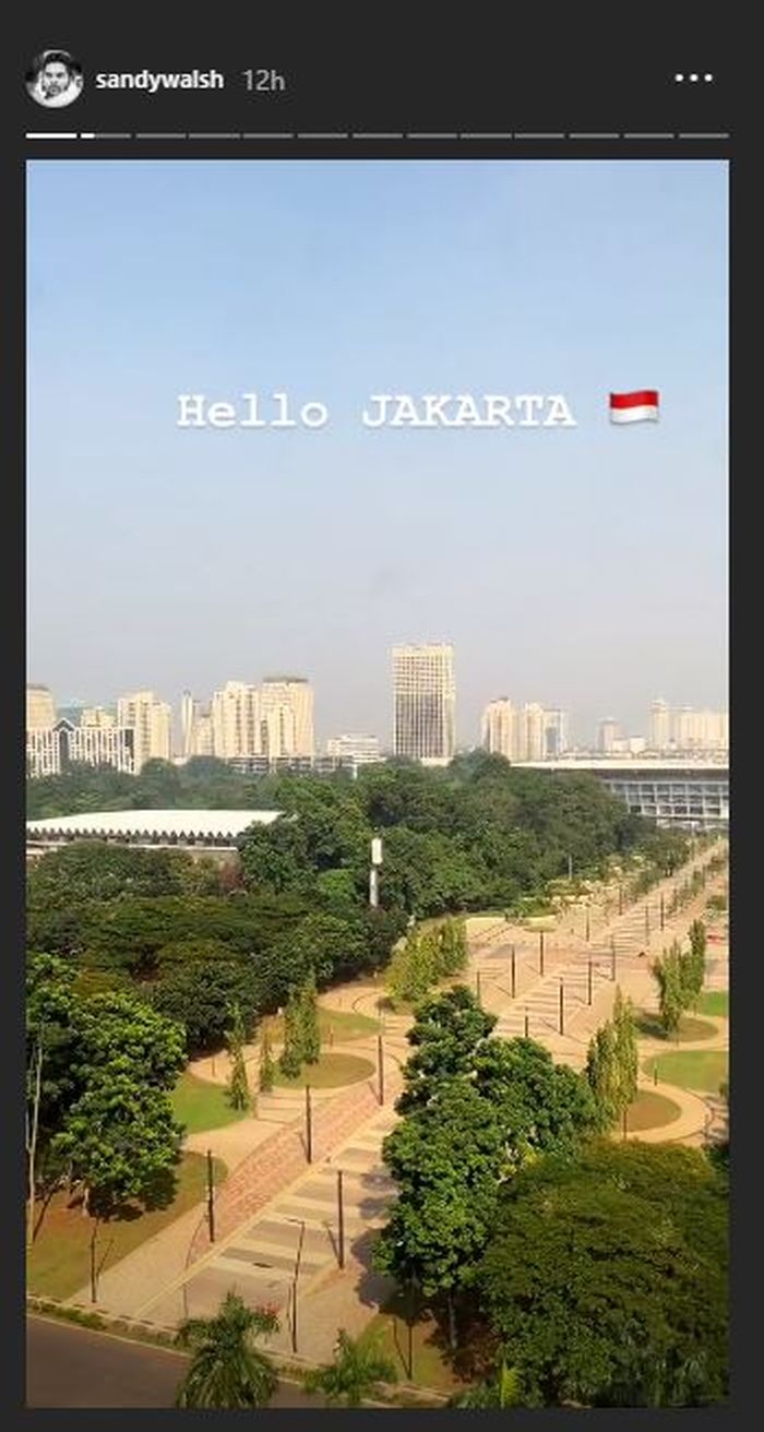 Unggahan Instastory Sandy Walsh pada hari Senin (20/5/2019).