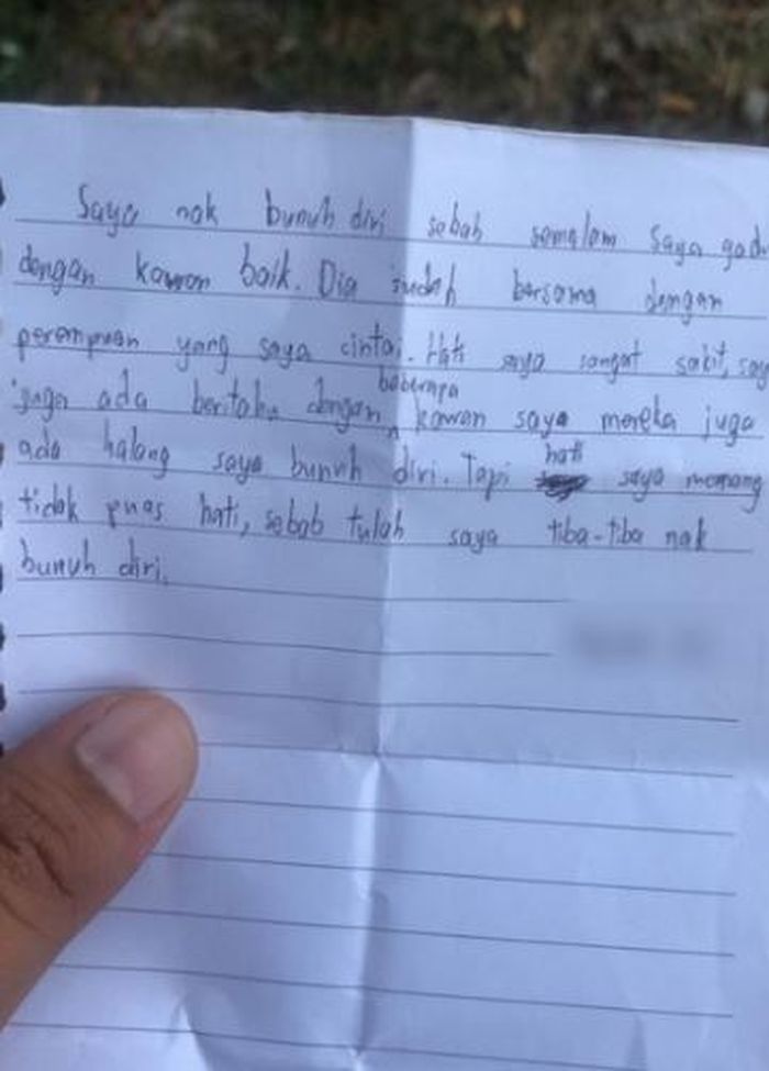 Surat patah hati dari bocah 13 tahun di Malaysia