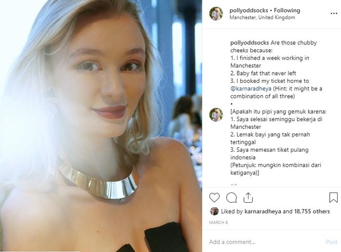 Polly mengakui pipinya kini lebih berisi