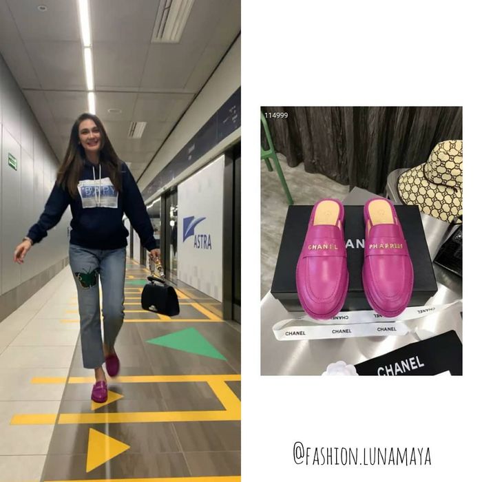 Harga sepatu model mules yang dipakai Luna Maya