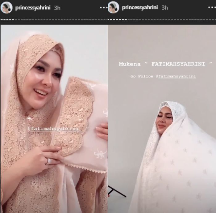 Syahrini promosikan mukena mewahnya
