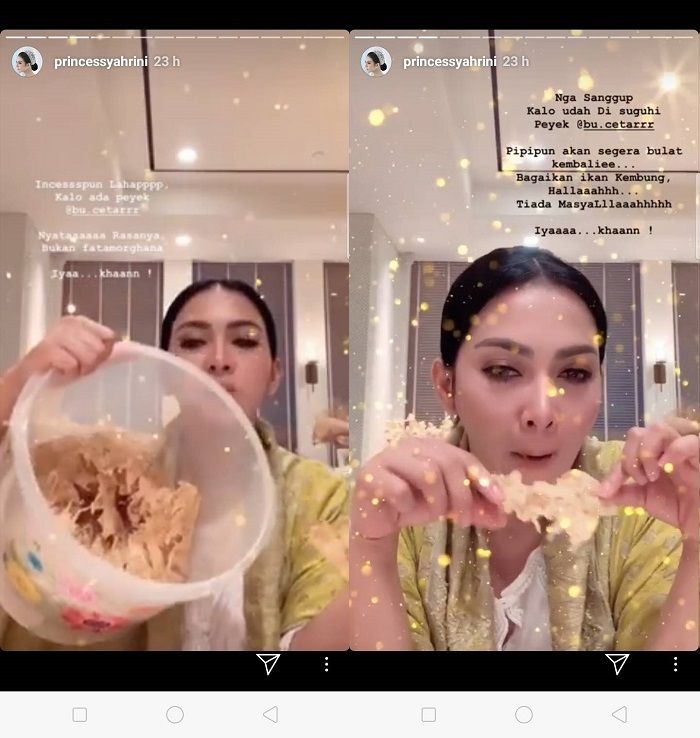 Syahrini makan banyak