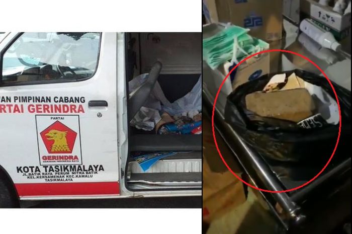 Ambulans berisi batu.