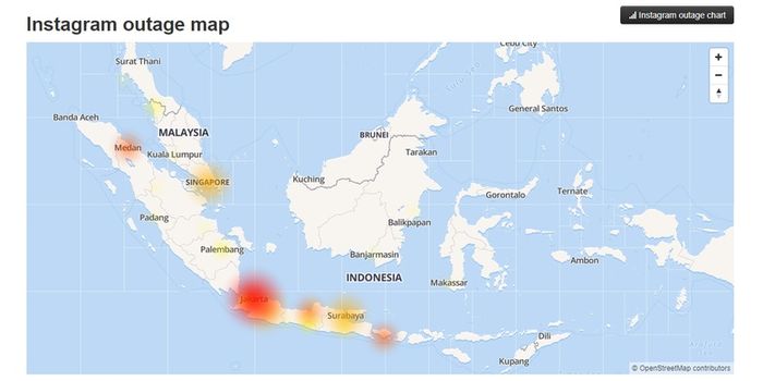 Lokasi yang mengalami pembatasan akses Instagram.