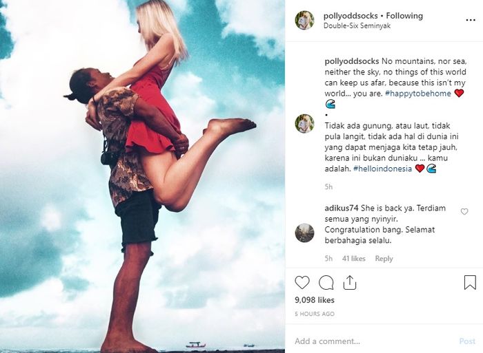 Pesan romantis Polly Alexandria untuk Nur Khamid