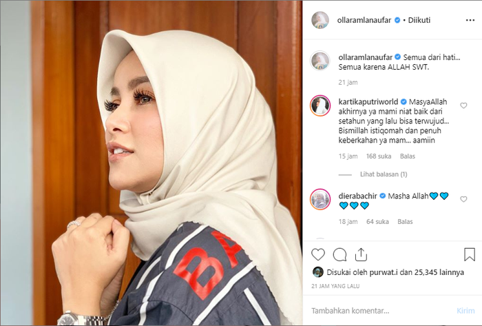 Kartika Putri sebut niatan Olla Ramlan berhijab sudah sejak setahun lalu