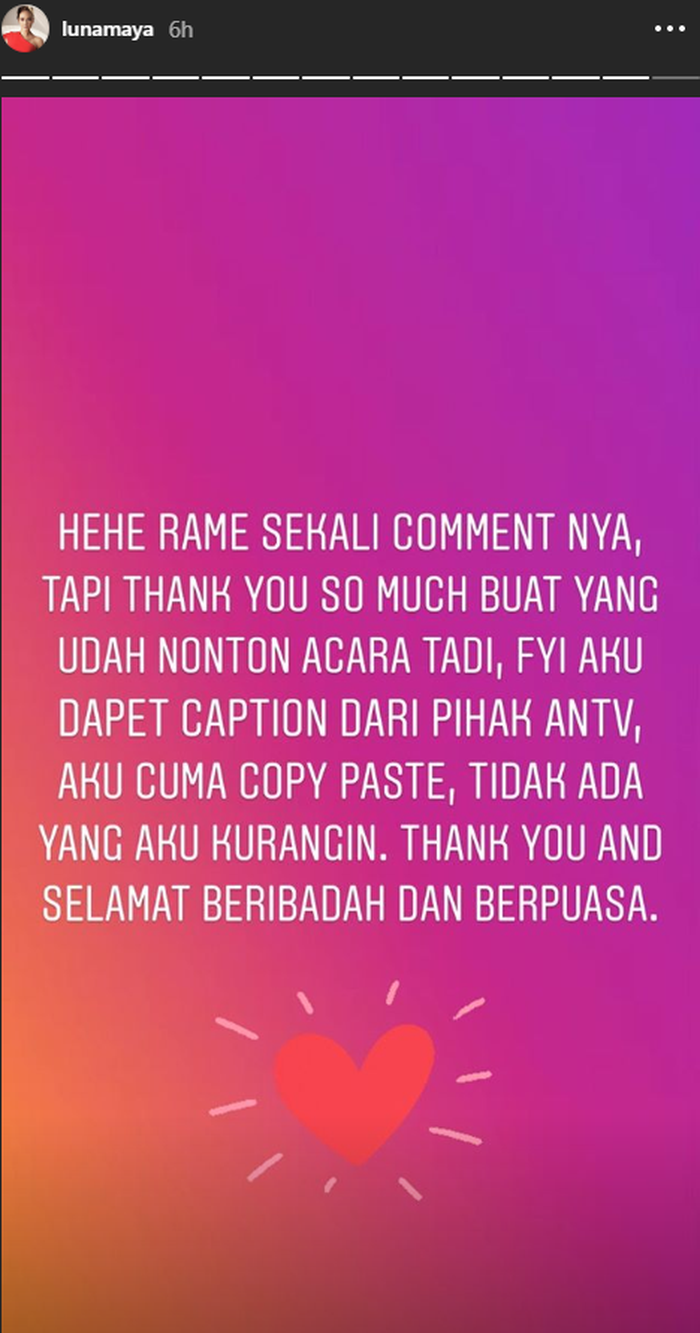 Klarifikasi Luna Maya