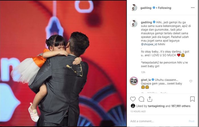 Gempita menangis di acara Shopee, Gading Marten kasih penjelasan di media sosial.