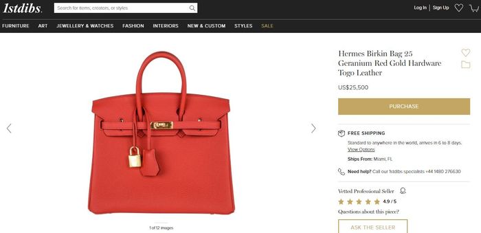 Hermes Birkin Bag 25 Geranium Red Gold Hardware Togo Leather