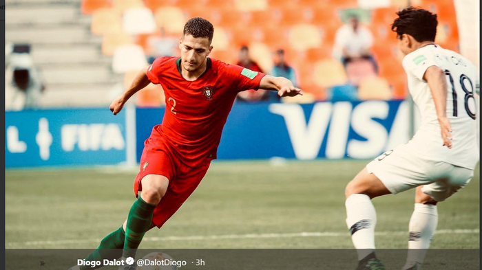 Bek Portugal, Diogo Dalot, beraksi dalam laga Piala Dunia U-20 2019 melawan Korea Selatan, Sabtu (25/5/2019).