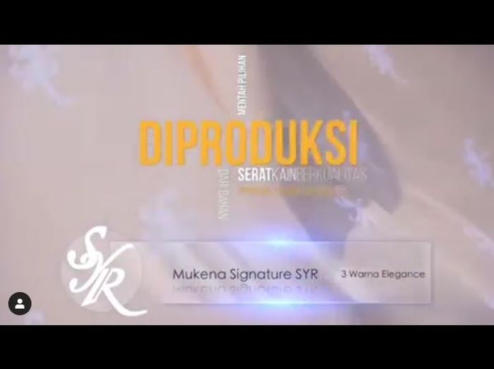 Mukena Signature Syharini by Fatimah Syahrini terbuat dari bahan pilihan bekualitas