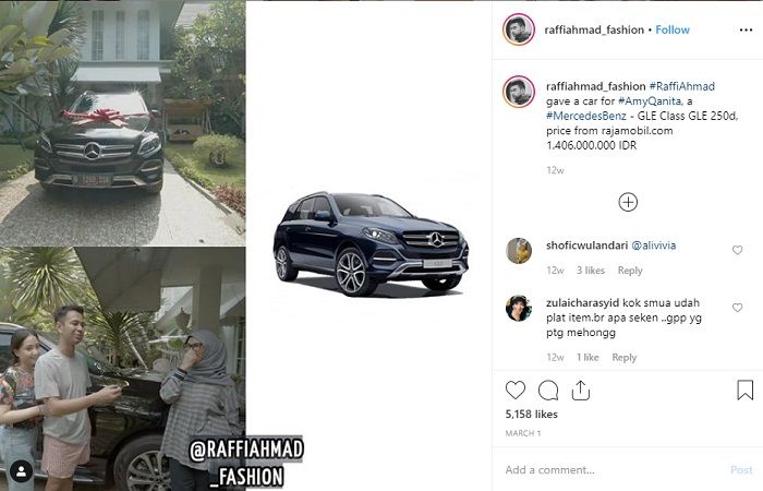 Raffi Ahmad belikan Amy mobil