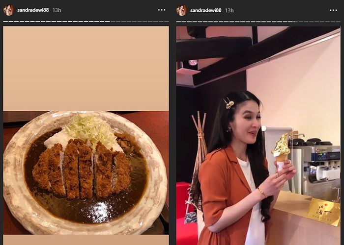 Sandra Dewi tetap menikmati makanannya walopun di bully oleh warganet