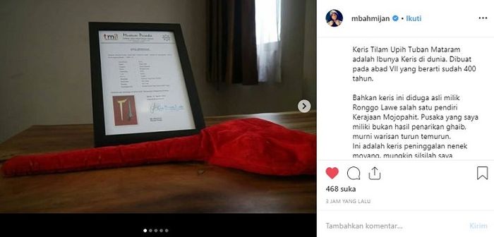 Mbah Mijan punya keris dari peninggalan nenek moyangnya