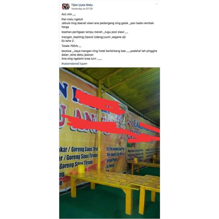 Kronologi makan seafood di warung lesehan bayar Rp 700 ribu