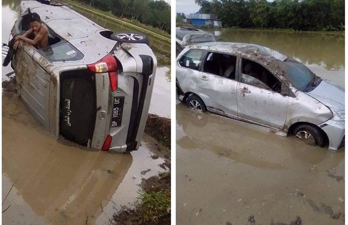 Niatnya Hendak Mudik ke Kampung Halaman, Satu keluarga di Makassar Justru Tercebur ke Sawah Penuh Lumpur