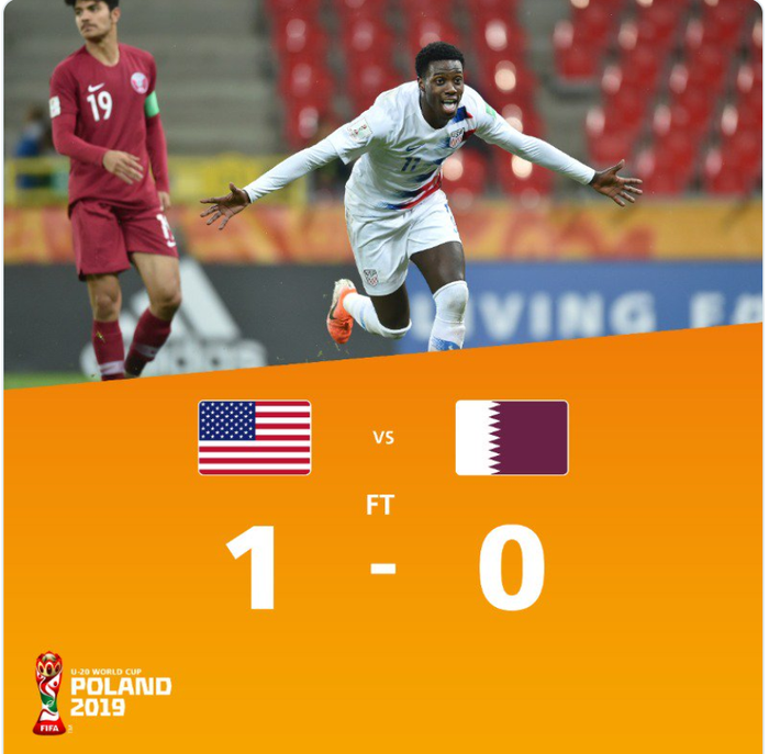 Penyerang Timothy Weah membawa AS menang 1-0 atas Qatar di Piala Dunia U-20 2019, Kamis (30/5/2019).