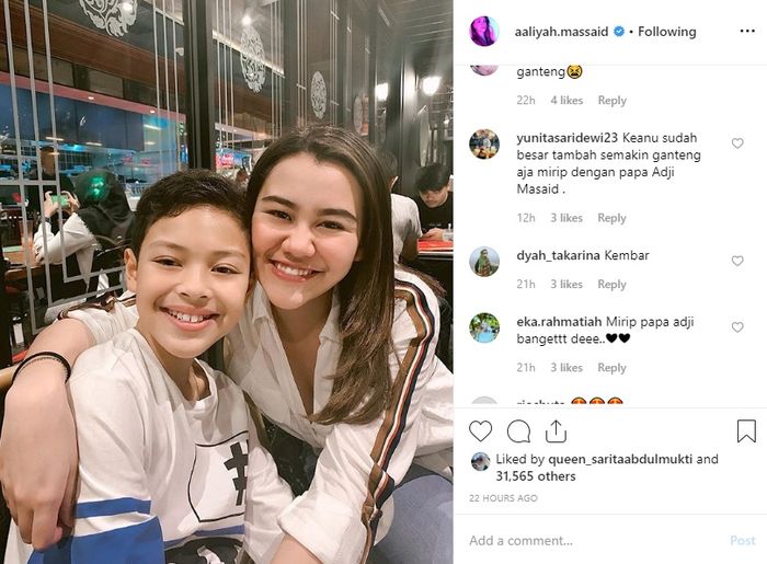 Kedekatan Keanu Massaid dengan Aaliyah Massaid