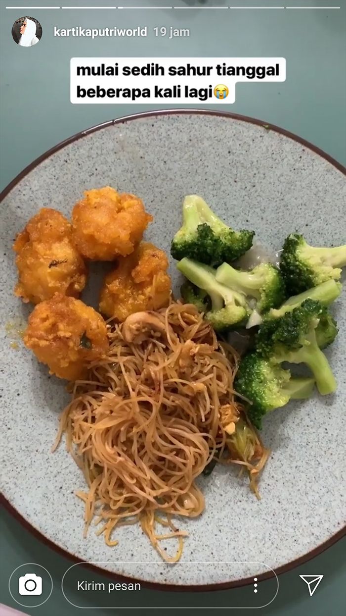 Menu sahur Kartika Putri yang sederhana