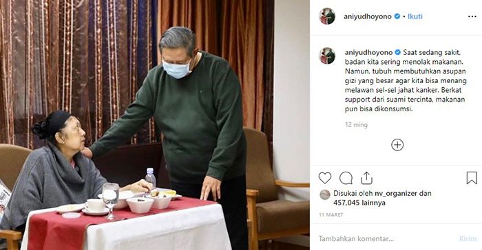 SBY adalah penyemangat makan nomer satu dikala Ani Yudhoyono tak nafsu makan