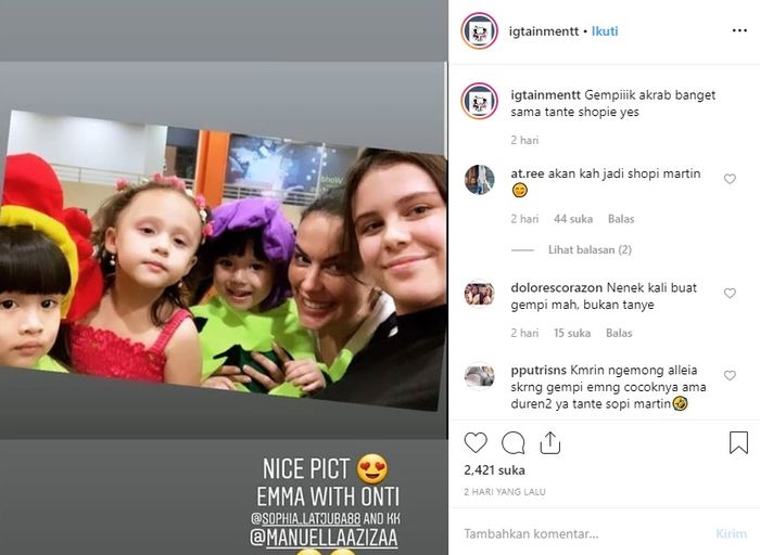 Sophia Latjuba Hadiri Acara Sekolah Gempi