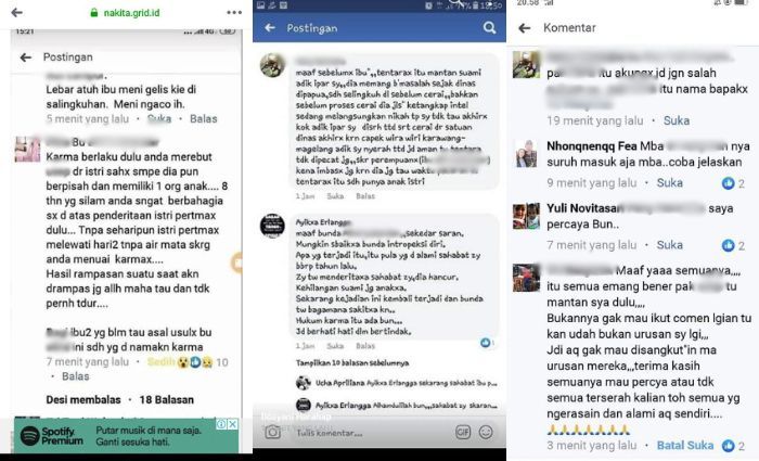 Istri sah anggota TNI yang pergoli suaminya sleingkuh, diduga juga pernah jadi pelakor.
