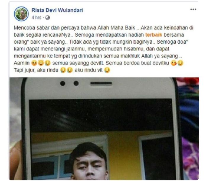 Unggahan kekasih pemudik tewas