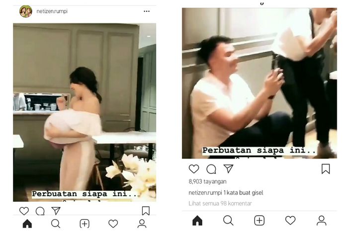 Dalam acara baby shower temannya, Gisella Anastasia justru bergaya seperti sedang hamil.