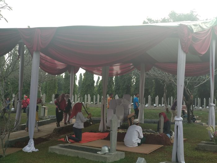 Kondisi makam Ani Yudhoyono di Taman Makam Pahlawan Kalibata, Jakarta Selatan, pada Selasa (4/6/2019).