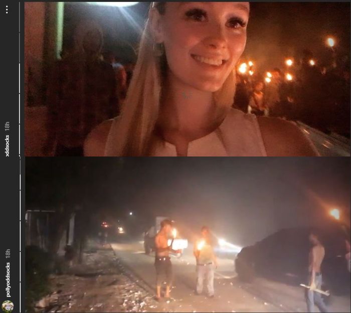 Polly Alexandria saat malam takbiran. (instagram.com/pollyoddsocks )