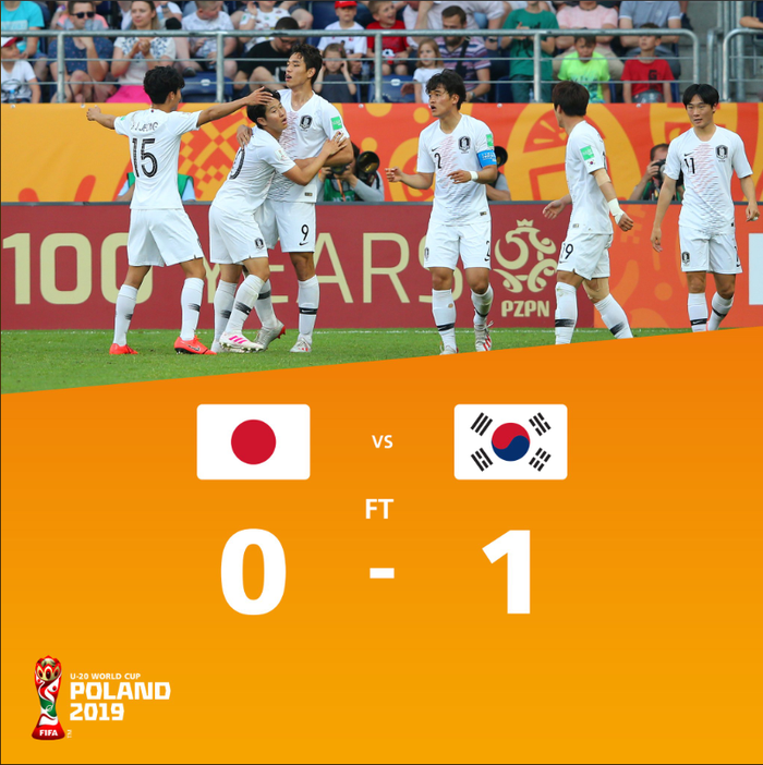 Korea Selatan mengalahkan Jepang 1-0 dalam derbi Asia di babak 16 besar Piala Dunia U-20 2019, Selasa (4/6/2019) di Lublin.