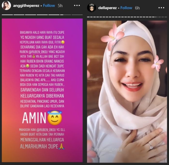 Ucapan terima kasih dari adik-adik Julia Perez untuk Ruben Onsu