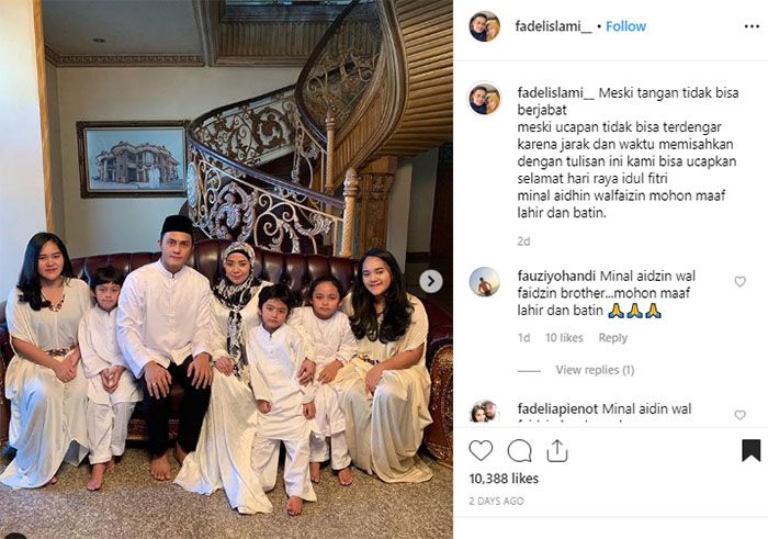 Fadel Ucapkan Selamat Idul Fitri lewat Instagram