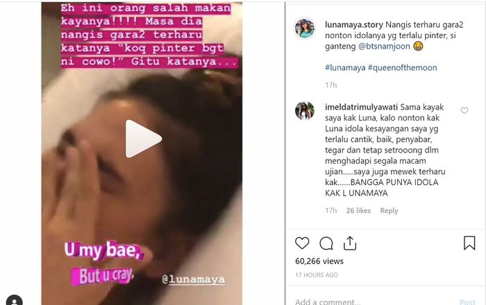 Luna Maya Menangis Terharu Melihat Idolanya.