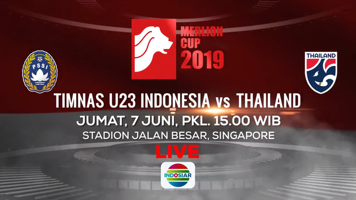Jadwal laga timnas U-23 Indonesia vs Thailand di Merlion Cup, Jumat (7/6/2019)