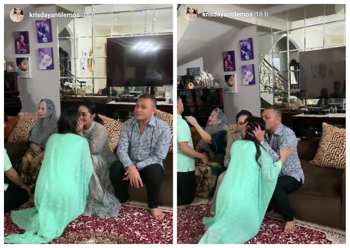 Raul Lemos terlihat mencium kening dan memeluk Aurel di momen sungkeman saat lebaran