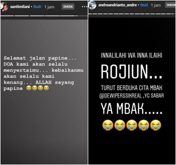 ucapan kabar ayah Dewi Perssik meninggal