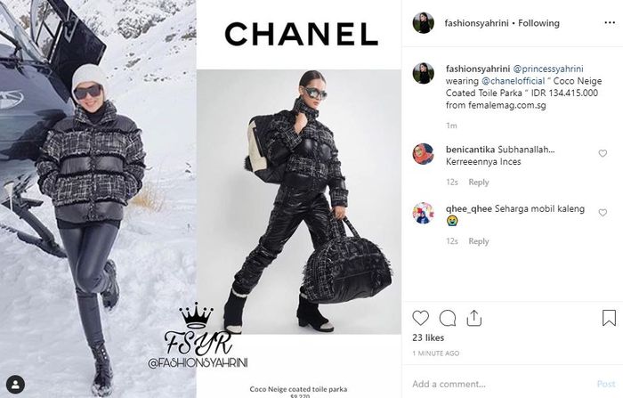 Parka Chanel Syahrini.