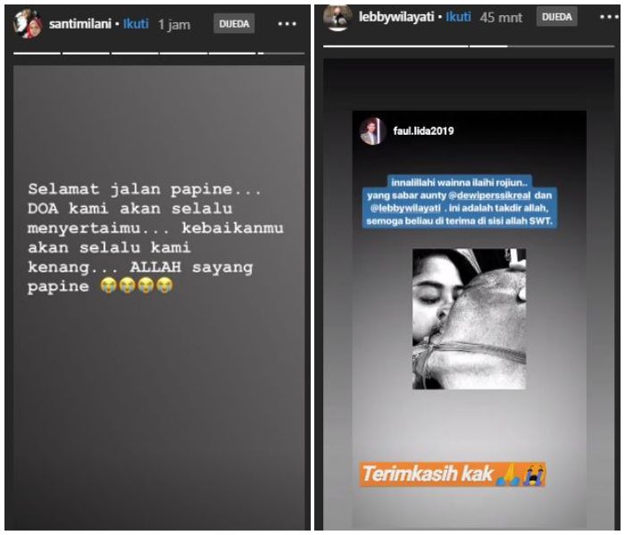 Kabar duka ayah Dewi Perssik meninggal dunia yang dibagikan keponakan Dewi Perssik.