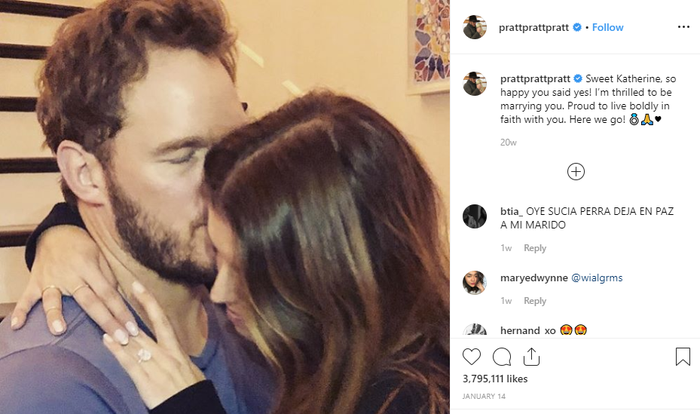 Chriss Pratt resmi melamar Katherine pada Januari 2019 lalu.