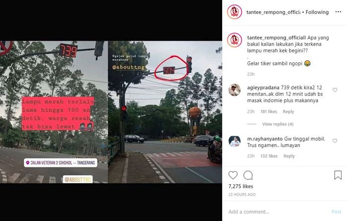 Lampu Merah Terlalu Lama Hingga 700 Detik, Warga Lemparkan Omelan Kocak