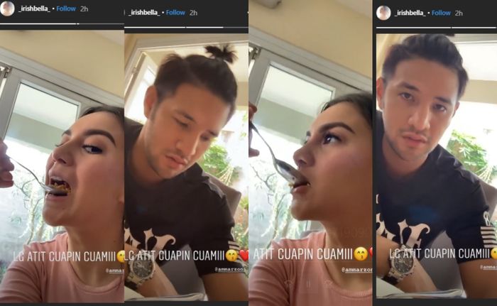 Ammar Zoni suapi istrinya, Irish Bella yang sedang sakit