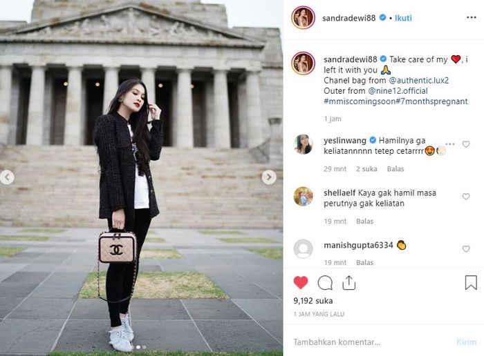 Penampilan Sandra Dewi saat hamil dibanjiri komentar netizen
