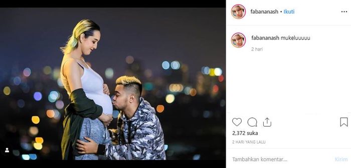 Salah satu potret maternity Reza SM*SH dan pacarnya yang diunggah pada akun Instagram.