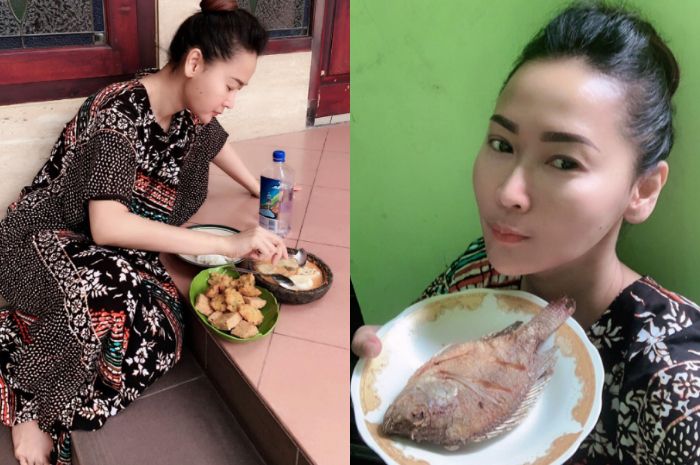 Inul Daratista dasteran dan makan sambil ngemper.