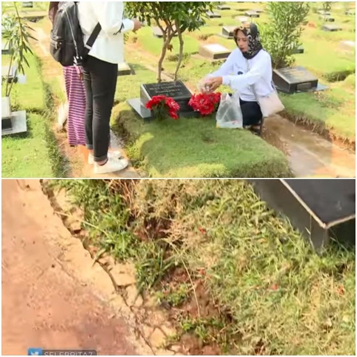 Potret <a href='https://pontianak.tribunnews.com/tag/makam' title='makam'>makam</a> Olga yang tak seperti dulu