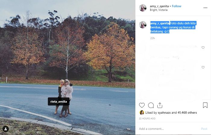 Amy Qanita dan Rieta Amilia saat liburan bersama